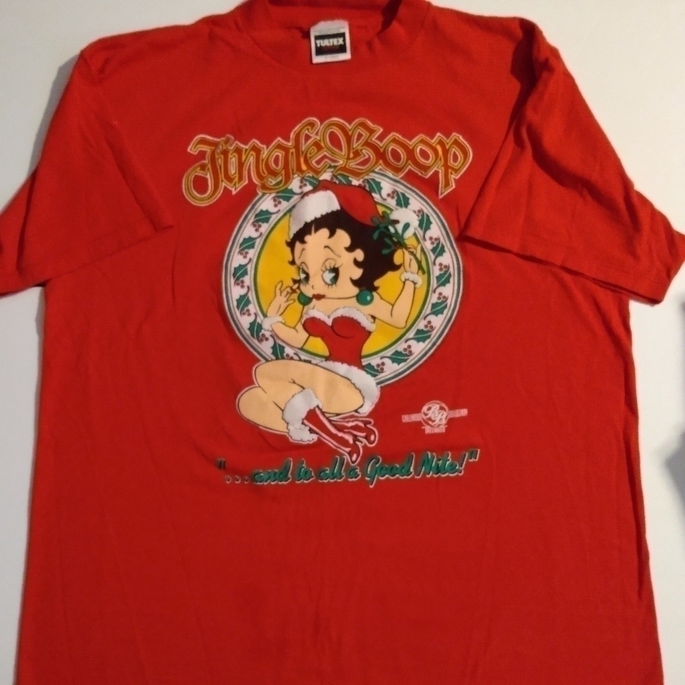 Vintage 1993 Betty Boop JingleBoop Holiday T-shirt, XL, Red,  Pre-owned